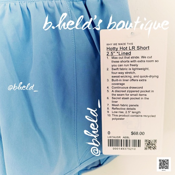lululemon Hotty Hot Low-Rise Lined Short 2.5" in Aero Blue Pastel Size 0 New NWT - Picture 3 of 12
